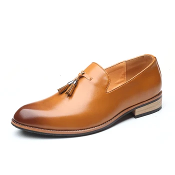Высококачественная Брендовая Мужская обувь из натуральной кожи На мягкой подошве, Удобные мужские лоферы, Модная Повседневная обувь Красного Цвета, Большой Размер： 38-47