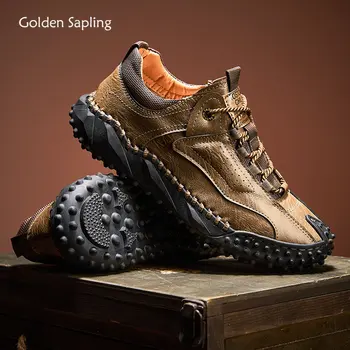 Уличная обувь Golden Sapling, Мужские Кожаные ботинки в стиле ретро, Классическая обувь в западном Стиле, Модные мужские Ботинки, Удобные Повседневные Botte Homme