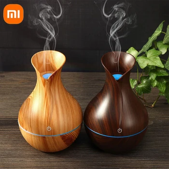 Xiaomi Креативный Увлажнитель воздуха в вазе с древесным зерном, Usb Красочная лампа, Офисный Увлажнитель воздуха с шариковым шатром, аромат эфирного масла, диффузный