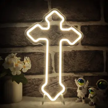 Неоновая Вывеска LED Крестообразная Библия USB Переключатель Настенный Художественный Подвесной светильник Для Праздничного бара, Свадебной вечеринки, клуба, домашнего декора комнаты