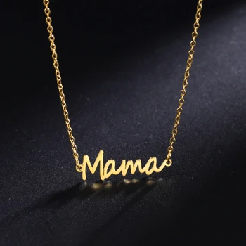 Ожерелье с подвеской в виде буквы Skyrim Mama для женщин, колье с цепочкой на шею из нержавеющей стали, Модные Семейные украшения, подарок на День матери для мамы