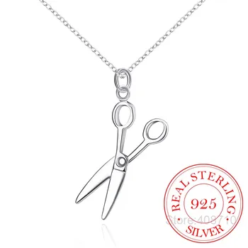 Новое модное ожерелье из стерлингового серебра 925 пробы с подвеской в виде ножниц в стиле панк, мужское ожерелье