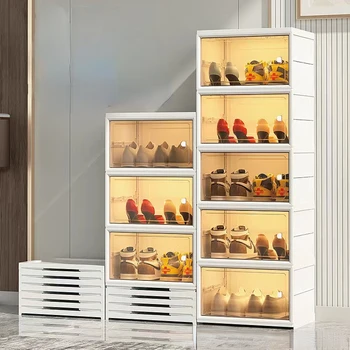 Современная простота Прозрачная Обувная коробка Выдвижного типа Для хранения обуви, Компактная Складная полка для обуви, мебель для дома
