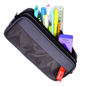 Камуфляжный холщовый пенал на двойной молнии, сумка для карандашей для мальчиков, сумка для школьных канцелярских принадлежностей, студенческая ручка, сумки для хранения школьных принадлежностей
