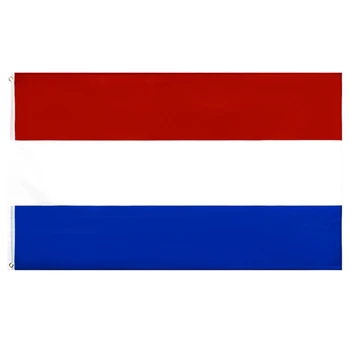 Флаг Нидерландов 3x5Ft 150D Флаг страны из полиэстера для помещений/улицы Ярких цветов, утолщенный и более прочный