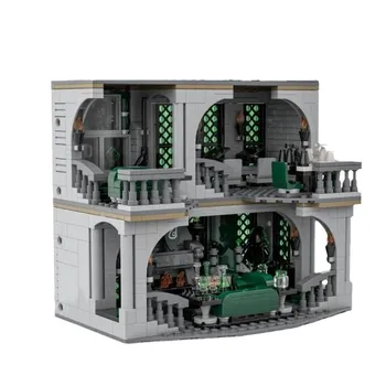 1385 шт. модульные строительные блоки MOC building Слизеринская общественная гостиная и общежитие в сборе, игрушечная модель украшений