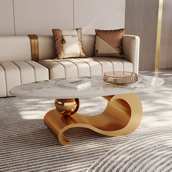 Роскошный дизайнерский приставной столик Ножки для спальни Металлические Скандинавские Овальные Журнальные столики Мебель для гостиной Mesa De Centro De Sala Мебель для прихожей