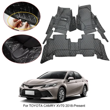 3D Полный Объемный Автомобильный Коврик Для Toyota Camry XV70 2018-2025 Подкладка Коврик Для Ног Ковер Из Искусственной Кожи Водонепроницаемый Чехол Авто Аксессуар