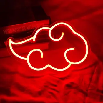 Изготовленная на заказ Неоновая Вывеска С Логотипом Akatsuki Cloud, Аниме, Светодиодный светильник, Настенный декор, Украшение для домашней Спальни, Игровой комнаты, Креативный подарок