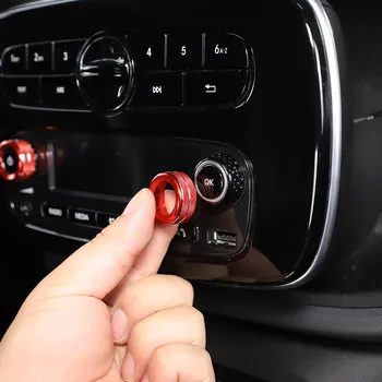 Для Mercedes-Benz Smart 16-21 Кнопка Регулировки Громкости автомобильного Аудио из алюминиевого сплава, Ручка, Отделка крышки, Автомобильные Аксессуары (без экранной версии)