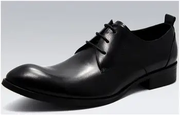 Новое поступление, британская обувь, мужские модельные туфли ручной работы, модная мужская деловая обувь с острым носком на шнуровке