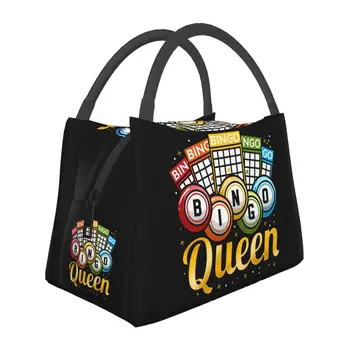 Bingo Queen Изолированная сумка для ланча для женщин, Герметичный термоохладитель, Ланч-бокс, Пляжный Кемпинг, Путешествия