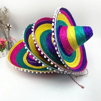 Мексиканский цилиндр Модный головной убор Сомбреро Мексиканская кепка реквизит для фотосессии