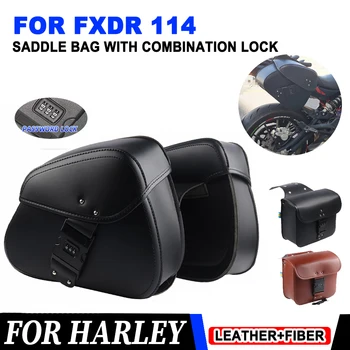 Боковая сумка для багажа в стиле Ретро для мотоцикла, сумки для хранения инструментов, сумка на заднее сиденье для Harley FXDR 114, ВСЕСЕЗОННЫЕ Аксессуары, Седельная сумка
