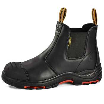 Защитные мужские ботинки SAFETOE для тяжелых условий эксплуатации Рабочие ботинки, S3 Black, композитный материал Носок, без шнуровки, из водонепроницаемой кожи, гелевая стелька