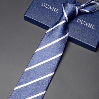 Высококачественные Полосатые галстуки для мужчин, Дизайнерский бренд, Синий Деловой Галстук, Модный Официальный Рабочий Свадебный галстук, мужской подарок