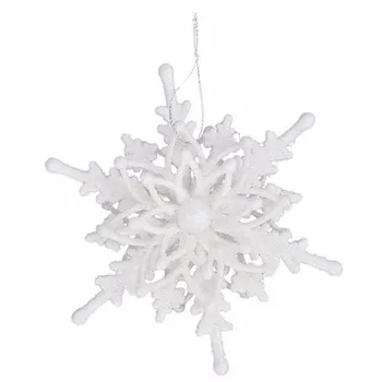 Рождественская подвеска в виде Снежинки 12 см, белая пластиковая 3D Снежинка, Рождественская Елка, Подвесной Орнамент Для Новогодней вечеринки, домашний декор