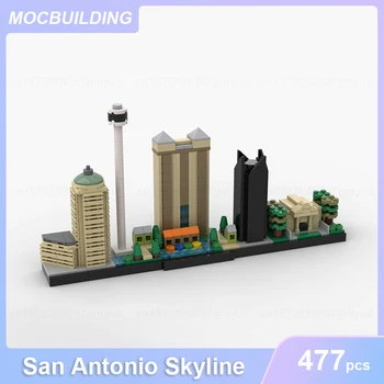 Архитектурная модель Горизонта Сан-Антонио MOC Строительные блоки DIY Сборка Кирпичей Образовательные Творческие Детские игрушки Подарки 477 шт.