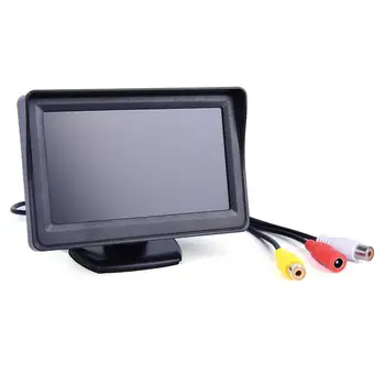 Автомобильный монитор высокой четкости с 4,3-дюймовым экраном Tft LCD, цифровой дисплей с двусторонним входом, солнцезащитный козырек для камеры заднего вида