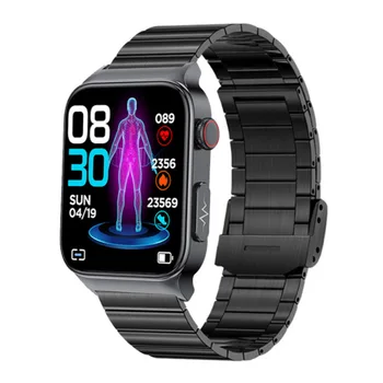 Смарт-часы E500 для контроля уровня глюкозы в крови, ЭКГ, Артериального давления, Температуры, Смарт-часы IP68, Водонепроницаемый браслет для фитнес-трекера