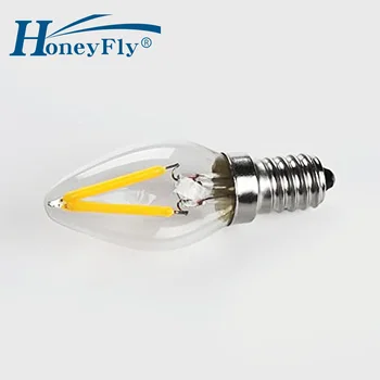 HoneyFly 10шт C7 Светодиодная Лампа 1 Вт/2 Вт 110 В/220 В E12 E14 С Регулируемой Яркостью Свеча Лампа Капсула Прозрачное Стекло Lotus Лампа