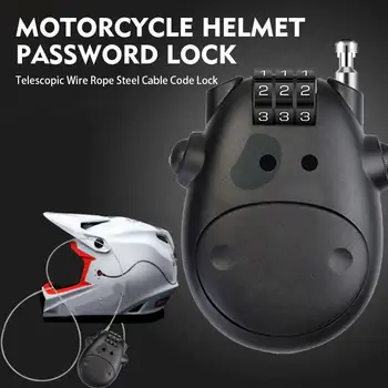 Мотоциклетный шлем с паролем, Телескопический Трос, Кодовый замок для чемодана, Противоугонный Стальной Велосипедный замок для багажа S0D4