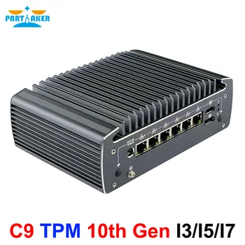 Мини-компьютер 10-го поколения Core i3/i5/i7 Безвентиляторный брандмауэр ПК 6 Сетевых портов Intel 2,5G pfSense x86 Barebone TPM2.0 WIFI 4G/5G