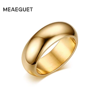 Meaeguet Классические обручальные кольца шириной 7 мм для женщин и мужчин, круглая бижутерия из нержавеющей стали, Обручальные кольца оптом, ювелирные изделия, Обручальные кольца