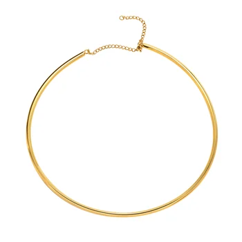 Ошейник-Чокер, Ожерелье для женщин, Позолоченное ожерелье с крутящим моментом, Минимализм, ювелирные изделия из нержавеющей стали