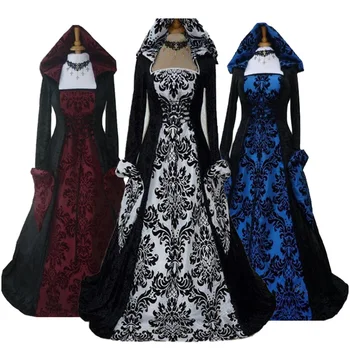 Большие размеры, коктейльное винтажное платье для выпускного вечера в стиле средневекового Ренессанса, женский костюм, винтажное праздничное платье для косплея на Хэллоуин