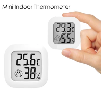 Мини-Термометр для помещений, Цифровой ЖК-датчик температуры, Измеритель влажности, Комнатный Гигрометр, Метеостанция