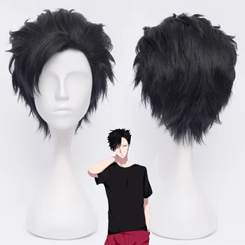Хайкюу!! 30 см Tetsurou Kuroo Tetsuro Короткие Черные синтетические волосы в стиле Косплей Парик Термостойкий Костюм Парики