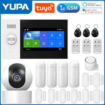 TUYA PG-107 Wifi GSM Домашняя Охранная Сигнализация App Control Пульт дистанционного Управления Оконный датчик с IP-камерой 1080P Интеллектуальные комплекты сигнализации
