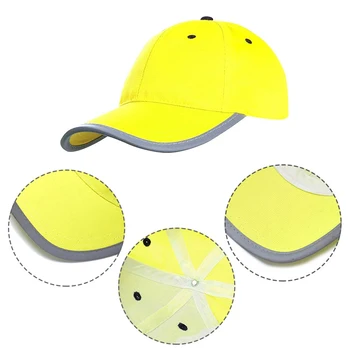 Высокая Видимость Светоотражающая Бейсболка Желтая Безопасности Шлем Безопасности Шлем Безопасности Шляпа Моющаяся Трафика Крышка