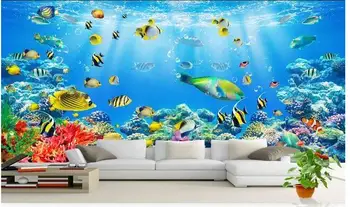 3d обои на заказ, фото морских рыб, кораллов, подводный мир, фон, 3D настенные фрески, обои для гостиной, домашний декор