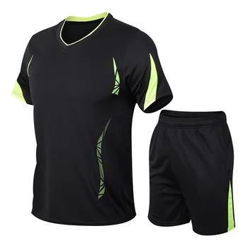 Быстросохнущий спортивный комплект для баскетбола с короткими рукавами, мужские летние шорты для фитнеса, костюм для бега по футболу, комплект из двух предметов