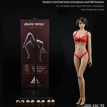 JOQ-15C в масштабе 1/6, Сексуальное Женское Бесшовное Тело средней груди со съемными ножками, красная модель бикини для головы 1: 6