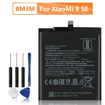 Сменный аккумулятор BM3M для XiaoMi Mi9 SE Mi 9 SE BM3M Сменный аккумулятор для телефона с бесплатными инструментами 3070 мАч