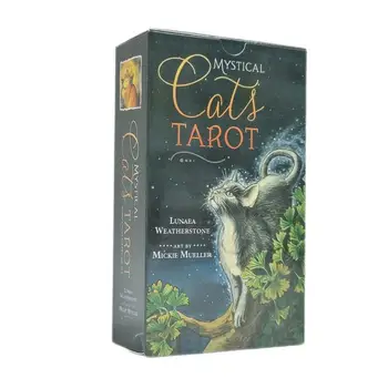 12x7 см Tapo Mystical Cats Колода Таро 78 карт С PDF Путеводителем Современная Ведьма Таро Принадлежности для Колдовства для Алтаря