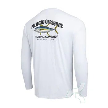 Pelagic Солнцезащитная рубашка для рыбалки, уличная одежда для рыбалки с защитой от ультрафиолета, Мужская летняя футболка с длинным рукавом, Костюм для рыбалки, Майки UPF 50