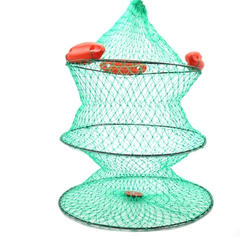 2 Слоя Портативной Складной Рыболовной плавающей сети для ловли рыбы, сетка для креветок, позволяющая рыбе выживать в воде