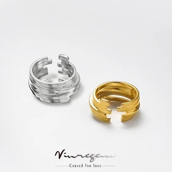 Vinregem Настоящее серебро 925 пробы 24K Желтое белое золото, Новый креативный дизайн, коктейльное кольцо неправильной формы для женщин, подарок, прямая доставка