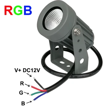 4-линейное внешнее управление RGB LED COB садовое освещение Лампа для газона с шипами водонепроницаемое освещение светодиодное освещение прожекторы для садовых дорожек 12V