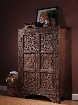 Armario de entrada de madera maciza estilo Zitai, mueble deacenamiento de zapatos, estilo Retro, GY, del sudeste asiático