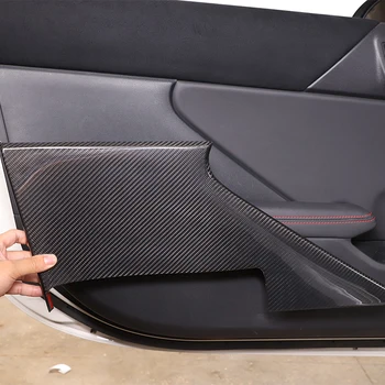 Для Subaru BRZ 2022 Из Настоящего углеродного волокна Внутренняя Дверная Панель Автомобиля Закрывает Декоративную Наклейку На Внутреннюю дверную панель Аксессуар для защиты Внутренней двери