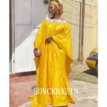 Оригинальные Длинные платья Bazin Riche для Анкары, Нигерия, Свадебные вечерние платья, Одежда в стиле Дашики, Хлопчатобумажное платье высшего качества, платье для бассейна