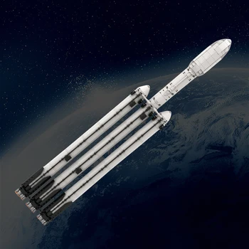 Набор строительных блоков в масштабе MOC V Идея Собрать ракету SpaceX Falcon Heavy Saturn, кирпичи, космический корабль, игрушки Для детей, подарок на День Рождения