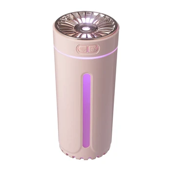 Беспроводной Увлажнитель Воздуха Красочные Огни Немой USB Fogger Очиститель 800 мАч Перезаряжаемый Холодный Туманообразователь для Автомобиля Розовый