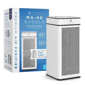 В комплект Medify Air MA-40 Value Pack входит бесплатный набор сменных фильтров - H13 HEPA, белый (эксклюзивно для Walmart).