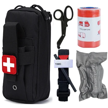 Аварийный набор для выживания, Тактическая аптечка первой помощи, сумка для военного управления EMT, Кровоостанавливающий бинт, Ножницы, Шина для переломов, Травматологический набор